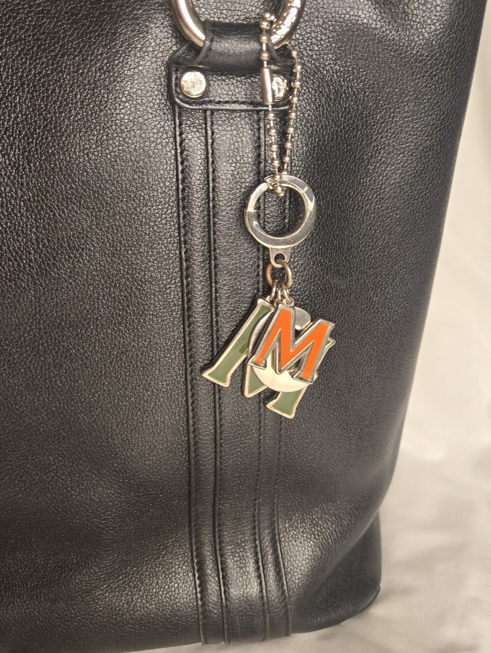 MCM Orange and Green Keychain Charm